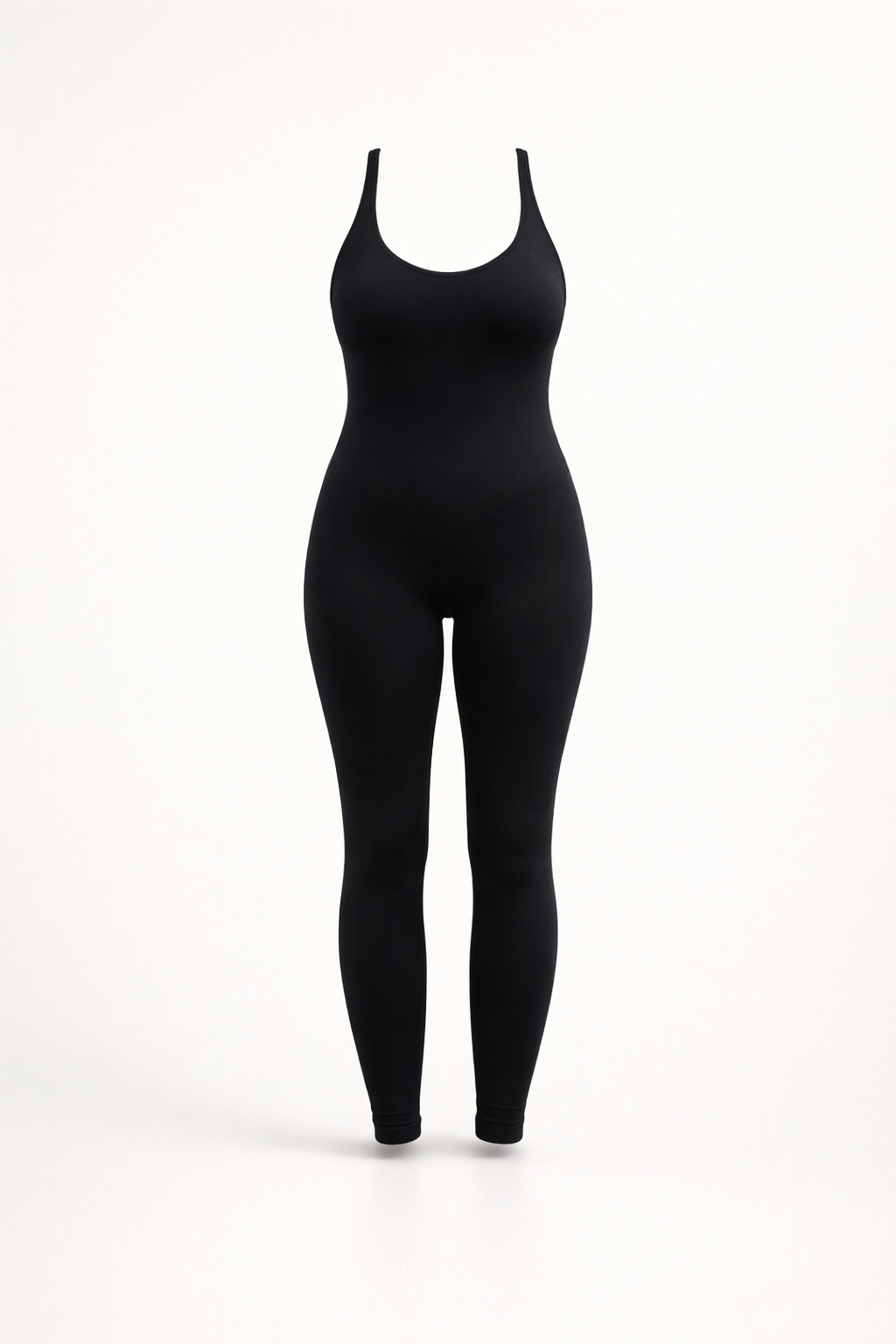 POWERSCULPT open back cross strap JUMPSUIT BLACK