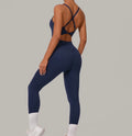 CONTOURSCULPT open back twist detail cross back JUMPSUIT NAVY