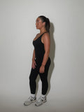 POWERSCULPT open back cross strap JUMPSUIT BLACK