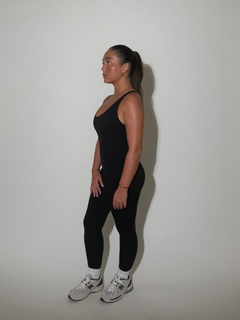 POWERSCULPT open back cross strap JUMPSUIT BLACK